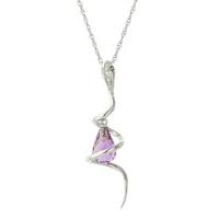 Amethyst and Diamond Serpent Pendant Necklace 2.25ct in 9ct White Gold