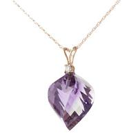 Amethyst and Diamond Pendant Necklace 10.75ct in 9ct Rose Gold