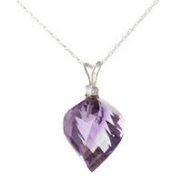 Amethyst and Diamond Pendant Necklace 10.75ct in 9ct White Gold