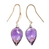 Amethyst and Diamond Drop Earrings 19.0ctw in 9ct Rose Gold