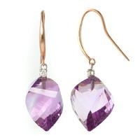 Amethyst and Diamond Drop Earrings 21.5ctw in 9ct Rose Gold