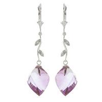 Amethyst and Diamond Drop Earrings 21.5ctw in 9ct White Gold