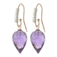 Amethyst and Diamond Drop Earrings 19.0ctw in 9ct Rose Gold