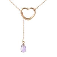 Amethyst Briolette Pendant Necklace 2.25ct in 9ct Rose Gold