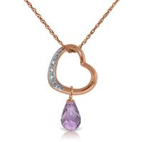 Amethyst and Diamond Pendant Necklace 2.25ct in 9ct Rose Gold