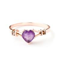 amethyst and diamond ring 045ct in 9ct rose gold