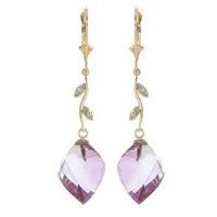 Amethyst and Diamond Drop Earrings 21.5ctw in 9ct Gold