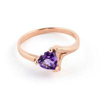 Amethyst Devotion Heart Ring 0.75ct in 9ct Rose Gold