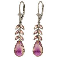 Amethyst Briolette Drop Earrings 11.2ctw in 9ct White Gold