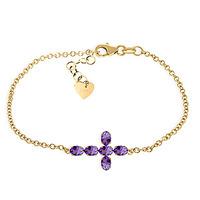 Amethyst Adjustable Cross Bracelet 1.7ctw in 9ct Gold