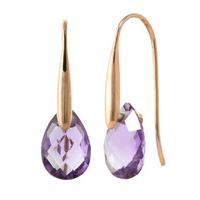 amethyst briolette drop earrings 60ctw in 9ct rose gold