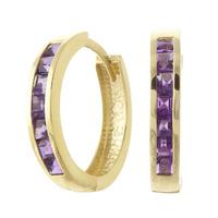 Amethyst Huggie Earrings 1.2ct in 9ct Gold