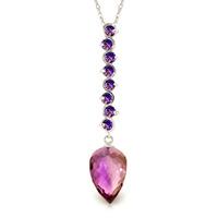 Amethyst Briolette Pendant Necklace 11.05ctw in 9ct White Gold