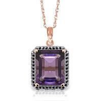 Amethyst and Diamond Halo Pendant Necklace 5.6ct in 9ct Rose Gold