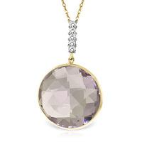 Amethyst and Diamond Pendant Necklace 18.0ct in 9ct Gold