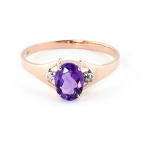 amethyst and diamond desire ring 075ct in 9ct rose gold