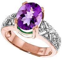 Amethyst and Diamond Renaissance Ring 3.0ct in 9ct Rose Gold