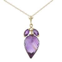 Amethyst Briolette Pendant Necklace 10.0ctw in 9ct Gold