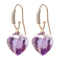 Amethyst and Diamond Drop Earrings 21.5ctw in 9ct Rose Gold