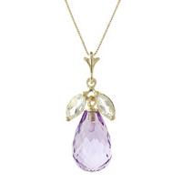 amethyst and white topaz pendant necklace 72ctw in 9ct gold