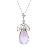 Amethyst and White Topaz Pendant Necklace 7.2ctw in 9ct White Gold