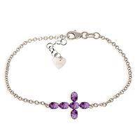 amethyst adjustable cross bracelet 17ctw in 9ct white gold