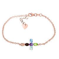 amethyst peridot and garnet adjustable cross bracelet 168ctw in 9ct ro ...