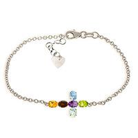 amethyst peridot and garnet adjustable cross bracelet 168ctw in 9ct wh ...