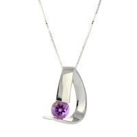 Amethyst Arc Pendant Necklace 1.0ct in 9ct White Gold