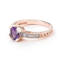 Amethyst and Diamond Renaissance Ring 1.5ct in 9ct Rose Gold