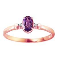 Amethyst and Diamond Allure Ring 0.45ct in 9ct Rose Gold