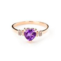 amethyst and diamond ring 095ct in 9ct rose gold