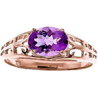 Amethyst Catalan Filigree Ring 1.15ct in 9ct Rose Gold