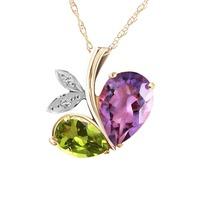 Amethyst and Diamond Eternal Pendant Necklace 4.0ctw in 9ct Gold