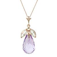 Amethyst and White Topaz Pendant Necklace 7.2ctw in 9ct Rose Gold