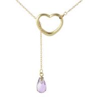 Amethyst Briolette Pendant Necklace 2.25ct in 9ct Gold