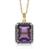 Amethyst and Diamond Halo Pendant Necklace 5.6ct in 9ct Gold