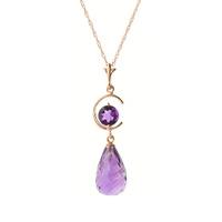 Amethyst Briolette Pendant Necklace 5.5ctw in 9ct Rose Gold