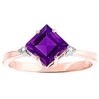 amethyst and diamond ring 175ct in 9ct rose gold