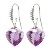 Amethyst and Diamond Drop Earrings 21.5ctw in 9ct White Gold