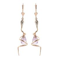 Amethyst and Diamond Serpent Earrings 4.5ctw in 9ct Rose Gold