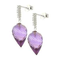 Amethyst and Diamond Stud Earrings 19.0ctw in 9ct White Gold