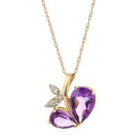 Amethyst and Diamond Eternal Pendant Necklace 4.0ctw in 9ct Gold