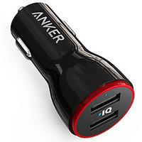 Anker 24W Dual USB Car Charger PowerDrive 2 for iPhone Samsung Galaxy LG G4 G5 Google Nexus iOS and Android Devices