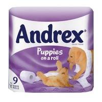 Andrex Pups Bathroom Tissue Wht 4978748 - 9 Pack