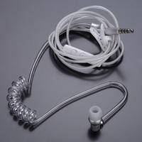 Anti-radiation Air Tube Stereo Headset Monaural In Ear MIC Headphones with Earbud for iPhone Samsung Xiaomi MP3 Tablet PC