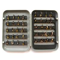 Anmuka 40pcs/box Flies Insect Artificial Baits Simulation Flies Feather Dry Design Fishing Tackle Fly Fishing Lures