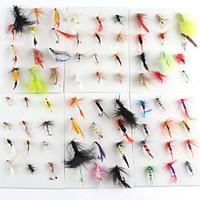 Anmnka 120 pcs/set Various Dry Fly Hooks Dry Flies 1g Random Colors Fly Fishing