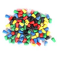 Anmuka 100Pcs Colorful Conical Fishing Stoppers Beads Sea Fishing Tackle Floating Fishing Beads Soft Plastic Accessories