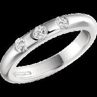 An eye catching Round Brilliant Cut diamond set ladies wedding ring in 18ct white gold (In stock)